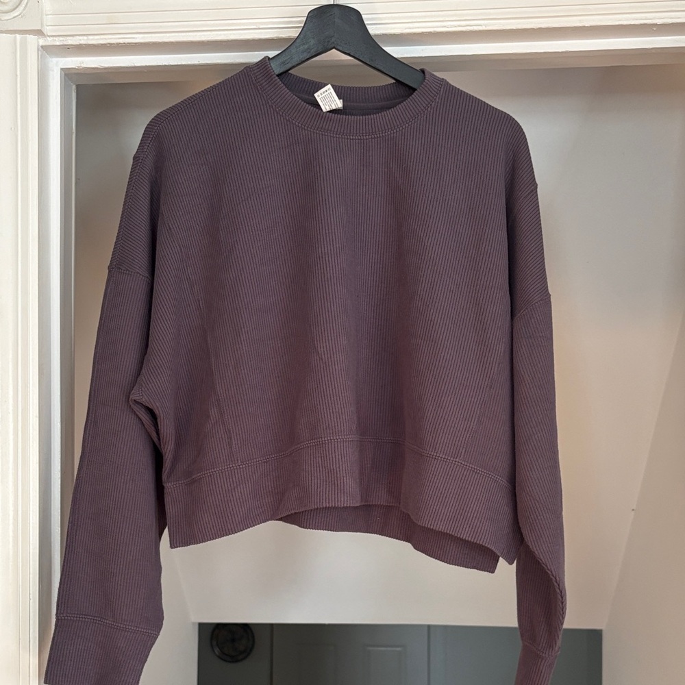 90 Degree By Reflex Gray Scuba Rib Zuri Pullover